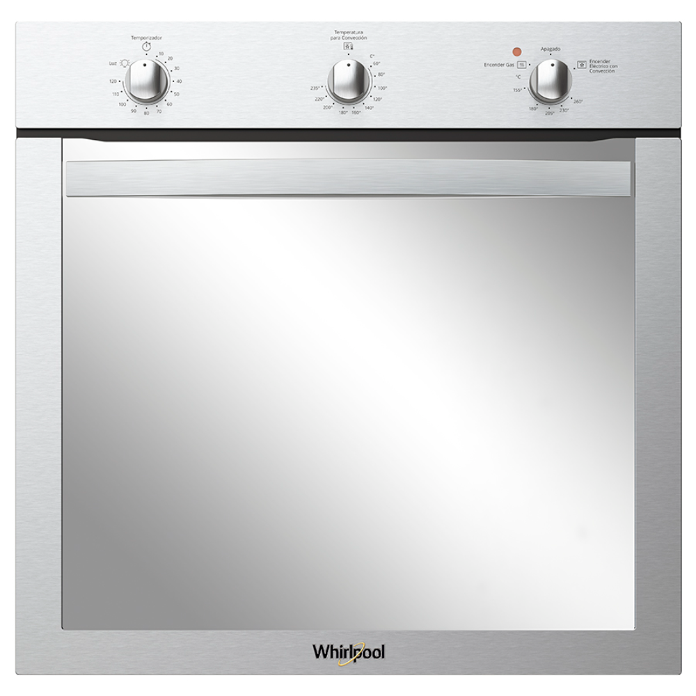 Foto 2 pulgar | Horno Gas Empotre Whirlpool Woa120s 60 Cm (24'') Acero Inox Y Acabado Espejo