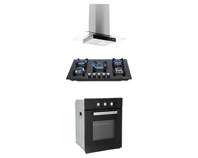Foto 1 | Tricombo de Campana Isla 90 cm Odipo Fordex Parrilla Cristal Templado Odipo Capella 76 cm y Horno Gas Empotrable Motrix
