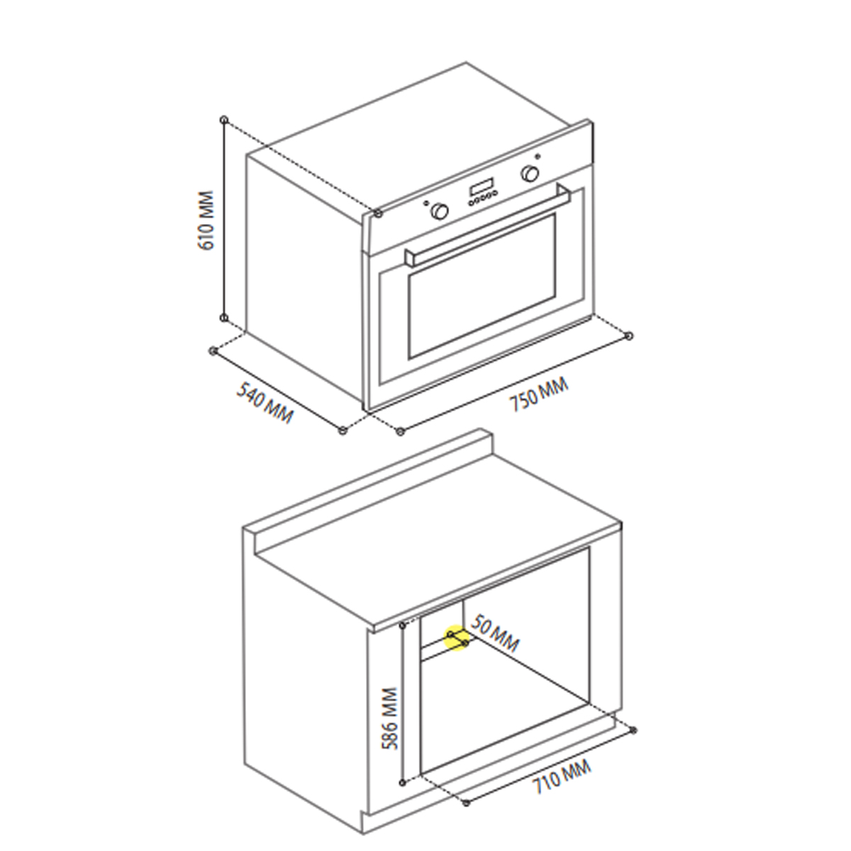 Foto 6 pulgar | Horno Eléctrico Tecnolam 75 Cm  80 Lts 220-60hz