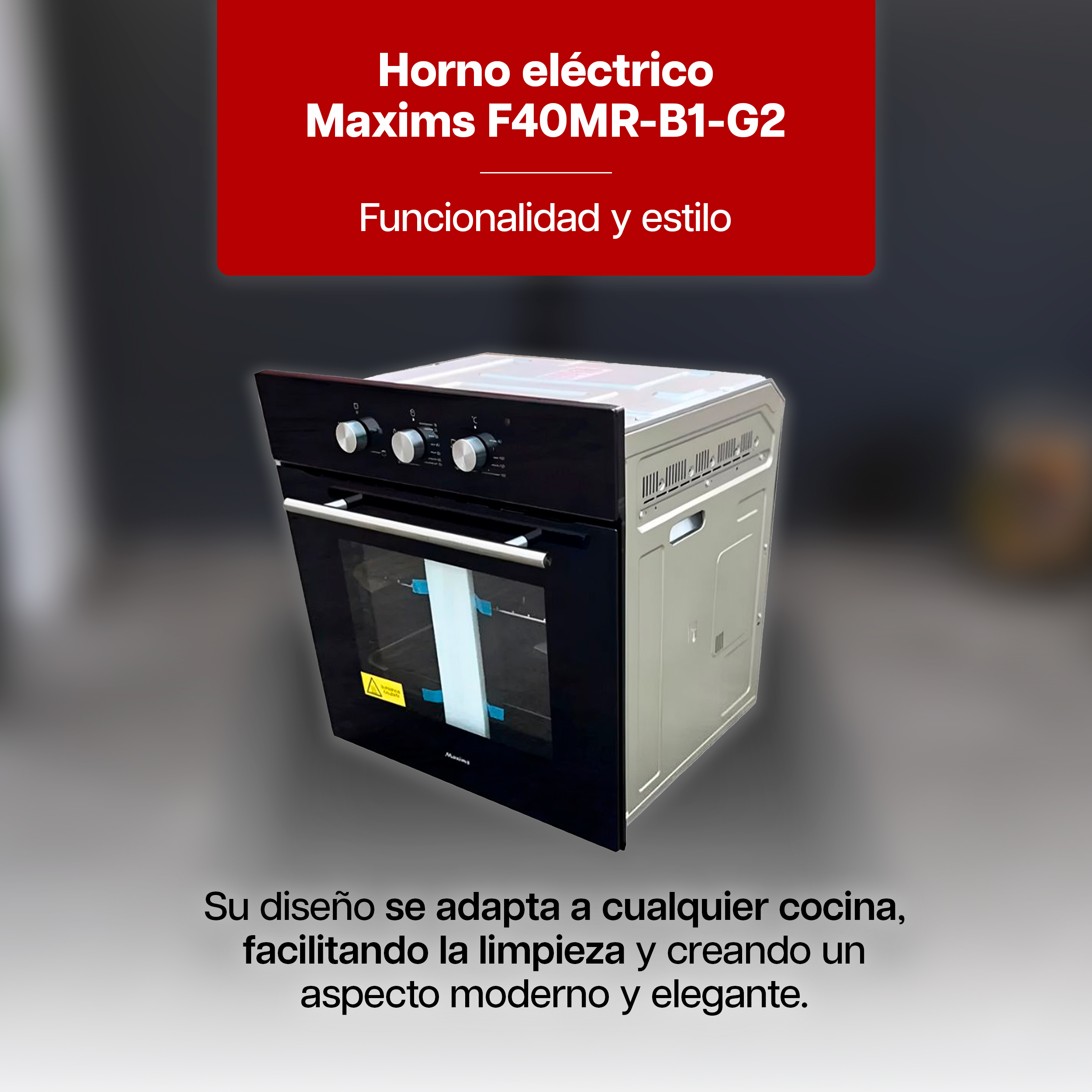 Foto 3 pulgar | Horno Eléctrico Empotrable Maxims 60 Cm Negro 110v Cristal Templado
