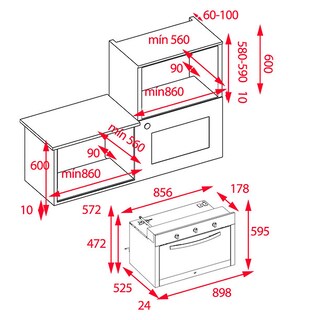 Foto 7 | Horno Gas Empotre Teka Hlf 9240 G Bk De 90 Cm (36'') Acero Inox Antihuella Negro