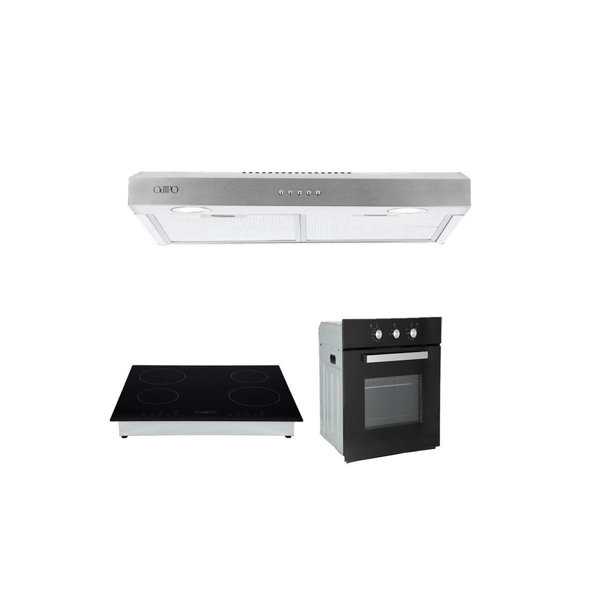 Foto 1 | Campana Extractora Acero Inox Thory 60 + Parrilla De Inducción Magnética Kepler + Horno Eléctrico Empotrable E-m