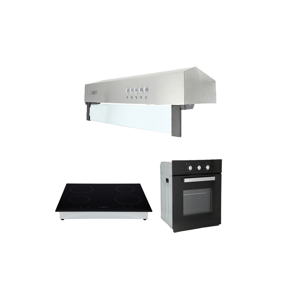Foto 1 | Campana Extractora Acero Inox Thory 75 + Parrilla De Inducción Magnética Kepler + Horno Eléctrico Empotrable E-m