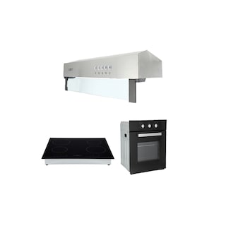 Foto 1 | Campana Extractora Acero Inox Thory 75 + Parrilla De Inducción Magnética Kepler + Horno Eléctrico Empotrable E-m
