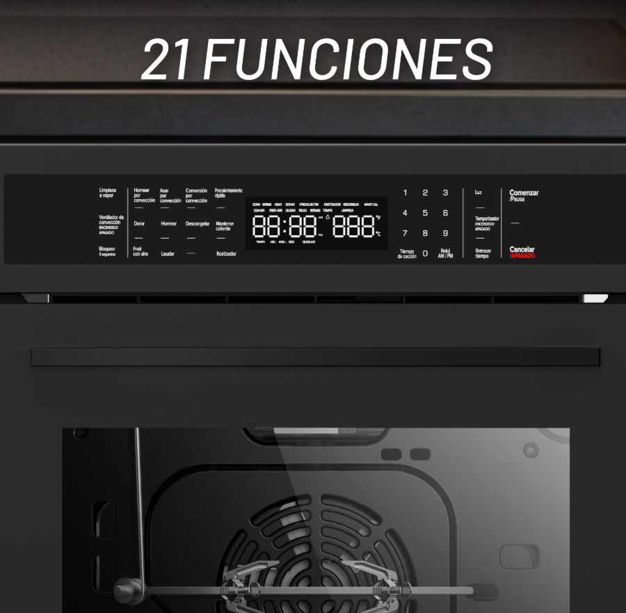Foto 2 | Nuur Horno Empotrable Digital Gas Lp Negro Mate Hogas60dilp-m
