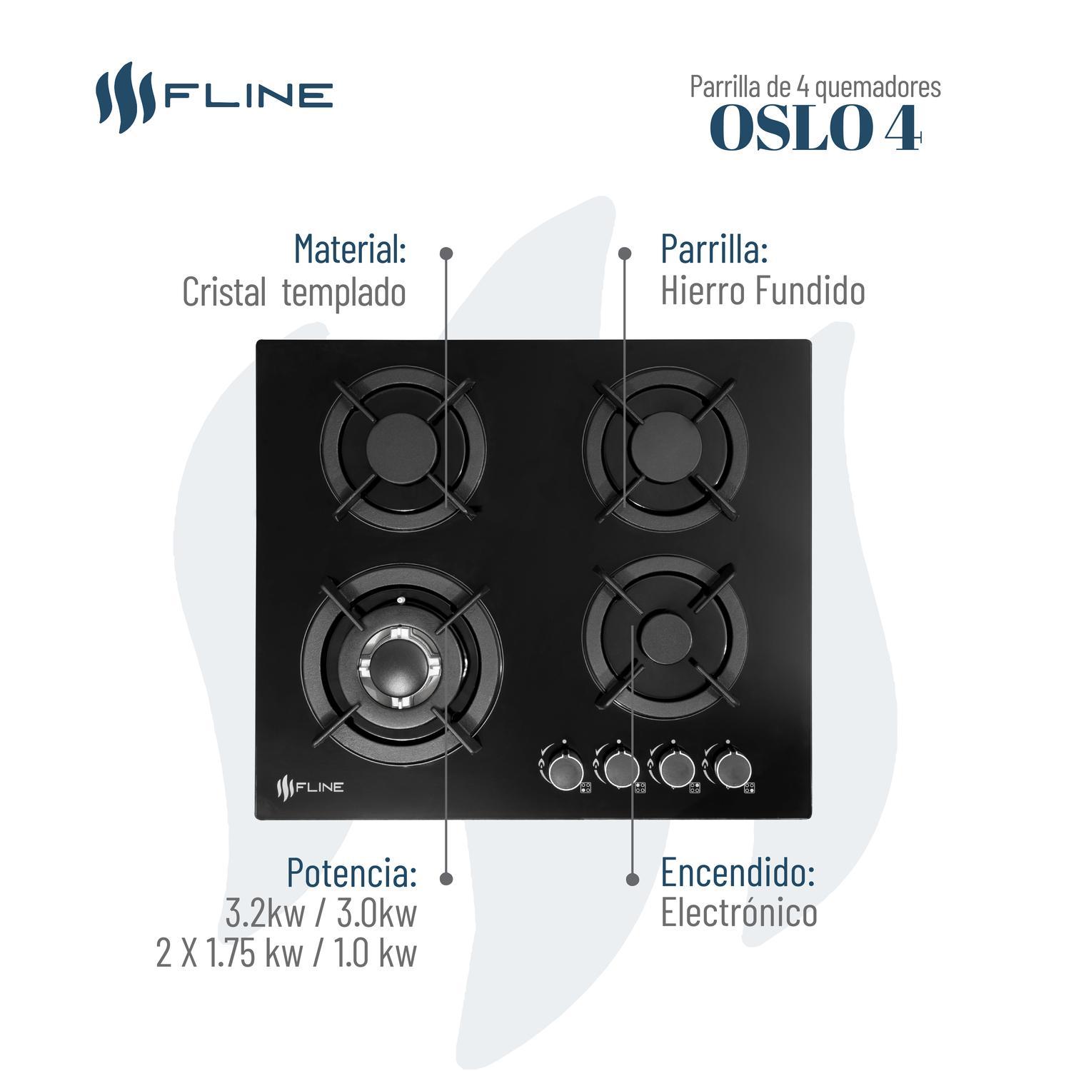 Foto 3 | Parrilla de Gas Empotrable con 4 Quemadores Fline Oslo 4