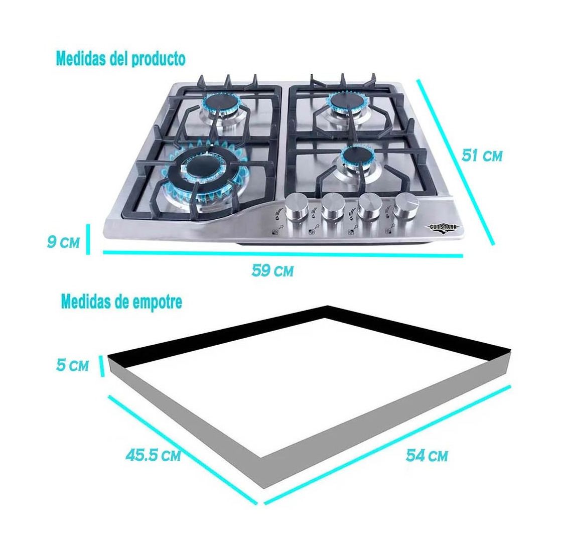 Foto 4 pulgar | Parrilla Electrica 4 Quemadores Acero Inox Gutstark Mkz-parrillainox4 Plata