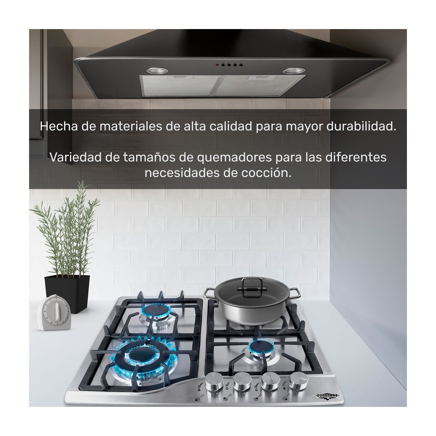 Foto 5 pulgar | Parrilla Gas Gutstark 4 Quemadores Acero Inox Hogar Empotrable