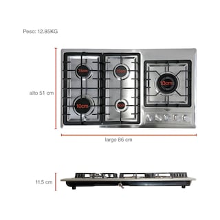 Foto 8 | Parrilla Gutstark 5 Quemadores Acero Inox Gas Lp y Natural Empotrable