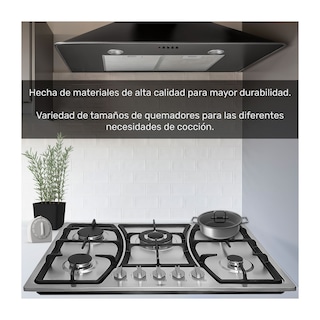 Foto 4 | Parrilla Gas Gutstark 5 Quemadores Acero Inoxidable Empotrable Hogar