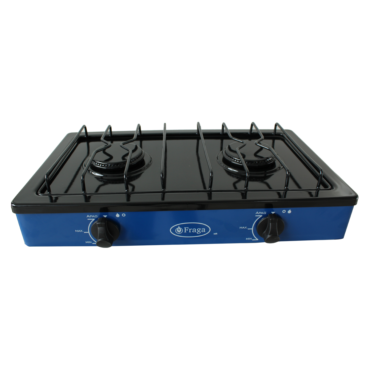 Parrilla Fraga P104 color Azul a Gas 2 Quemadores Porcelanizada