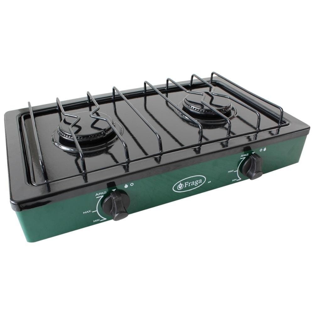 Parrilla Fraga P104 color Verde a Gas 2 Quemadores Porcelanizada $818