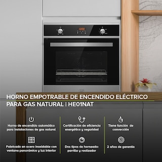 Foto 8 | Combo Parrilla A Gas 4 Quemadores Campana Extractora Y Horno Empotrable Gas Natural Avera AI4CEV60HE01NAT Plata