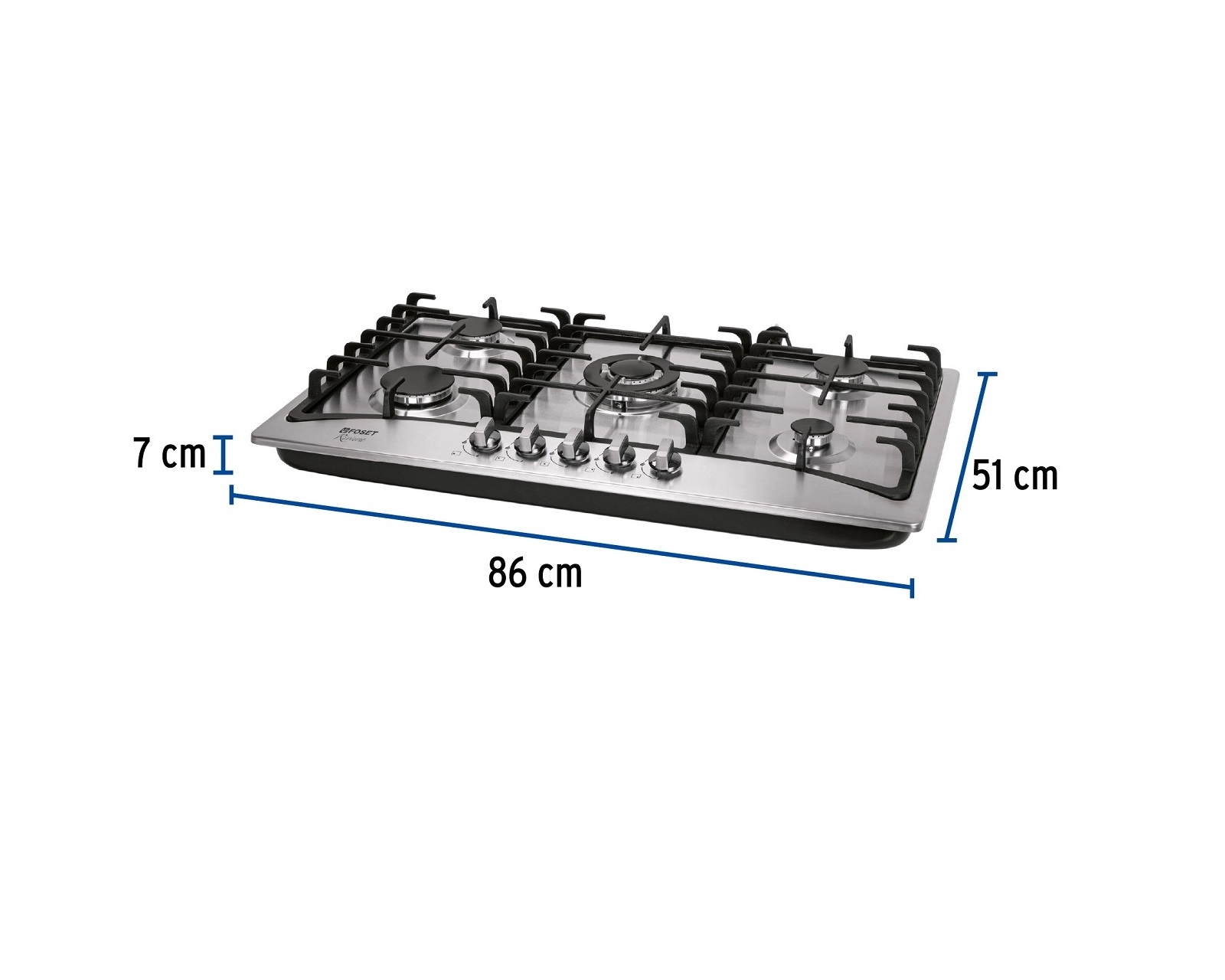 Foto 4 pulgar | Parrilla de Gas Empotrable Foset PAGA-5EX color Gris 5 Quemadores