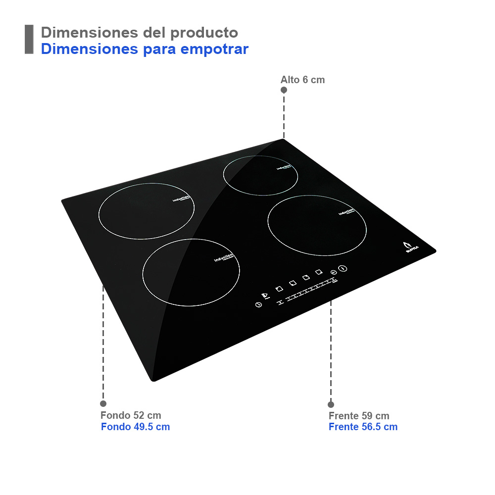 Foto 4 pulgar | Campana de Pared y Parrilla de Inducción Supra Montenegro color Negro