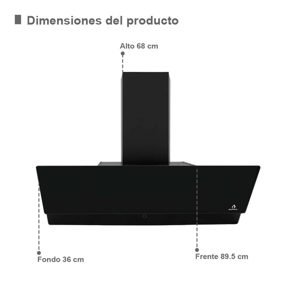 Foto 2 | Combo Supra Stella Campana De Pared Cp-90 Y Parrilla De Inducción 5q-in color Negro