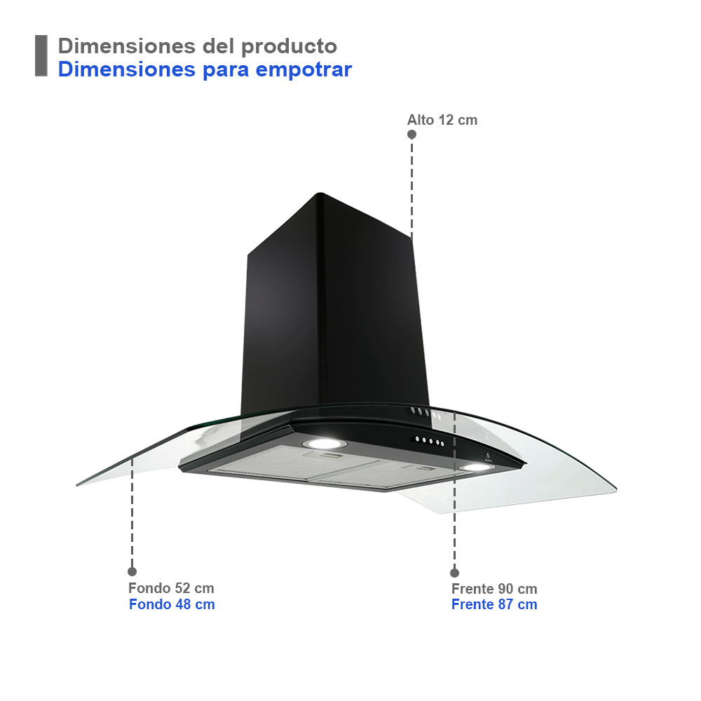 Foto 3 pulgar | Campana de Pared - Parrilla de Inducción y Parrilla de Gas Supra Lussari color Negro