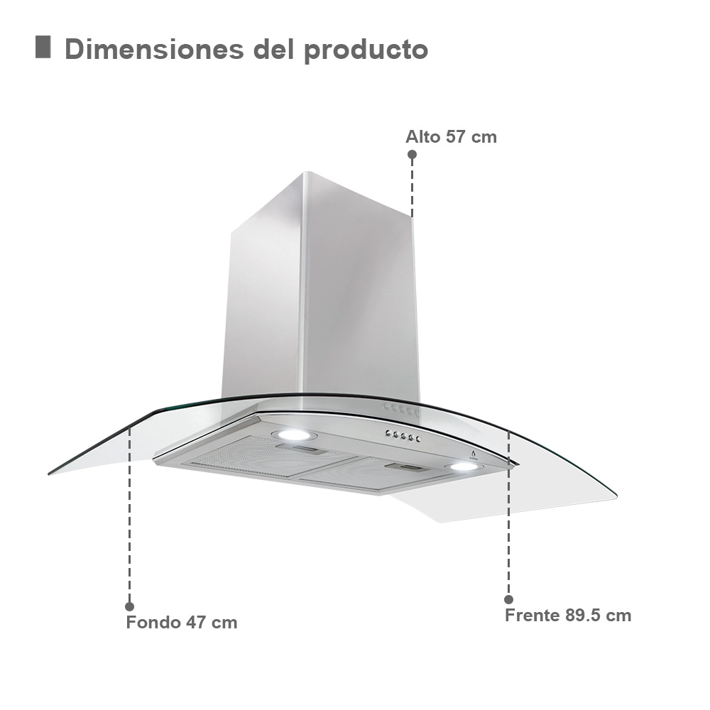 Foto 2 | Campana de Pared CC-90 y Parrilla de Gas 5Q-EA Supra Pavia color Gris