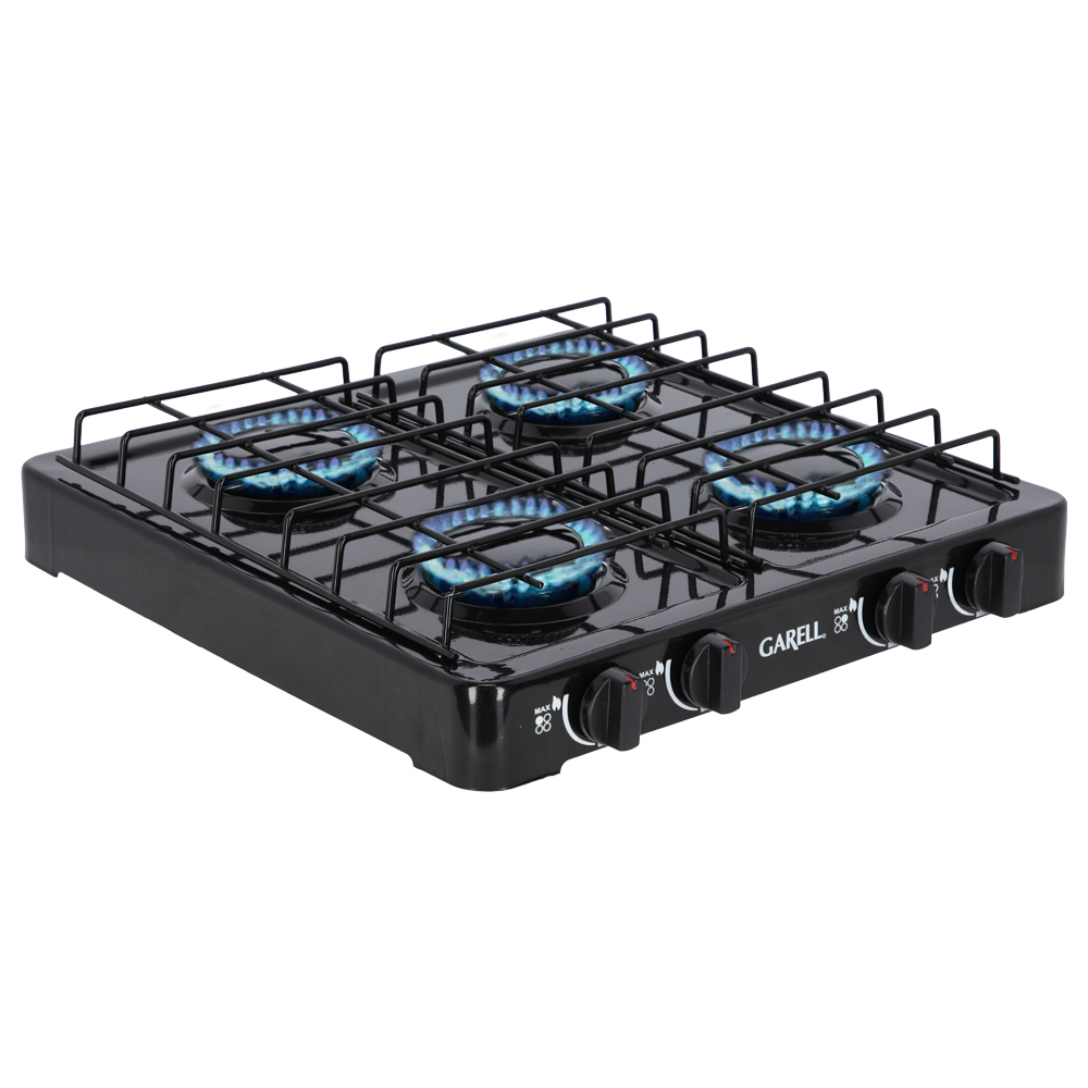 Estufa Parrilla GARELL PM4QC-N color Negro de Mesa de 4 Quemadores Compacta