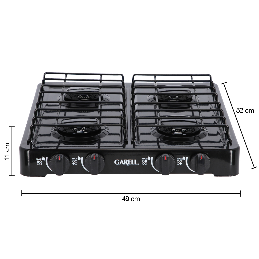 Foto 4 pulgar | Estufa Parrilla GARELL PM4QC-N color Negro de Mesa de 4 Quemadores Compacta