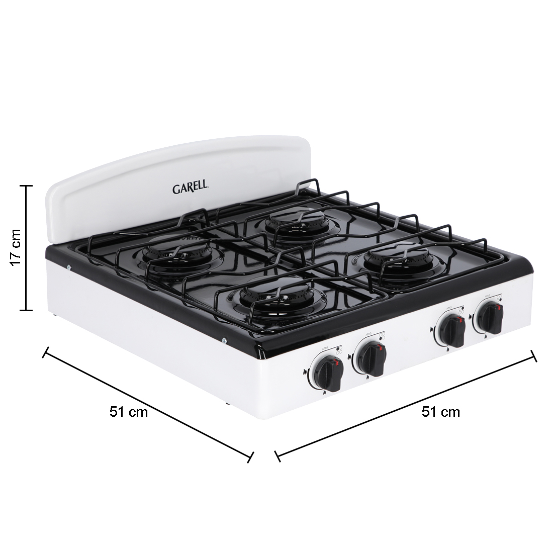 Foto 4 pulgar | Parrilla de Mesa Garell PM4Q-B color Blanco 4 Quemadores