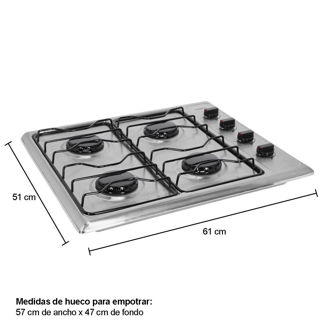 Foto 4 pulgar | Parrilla Empotrable Garell PE4Q-I color Gris 4 Quemadores