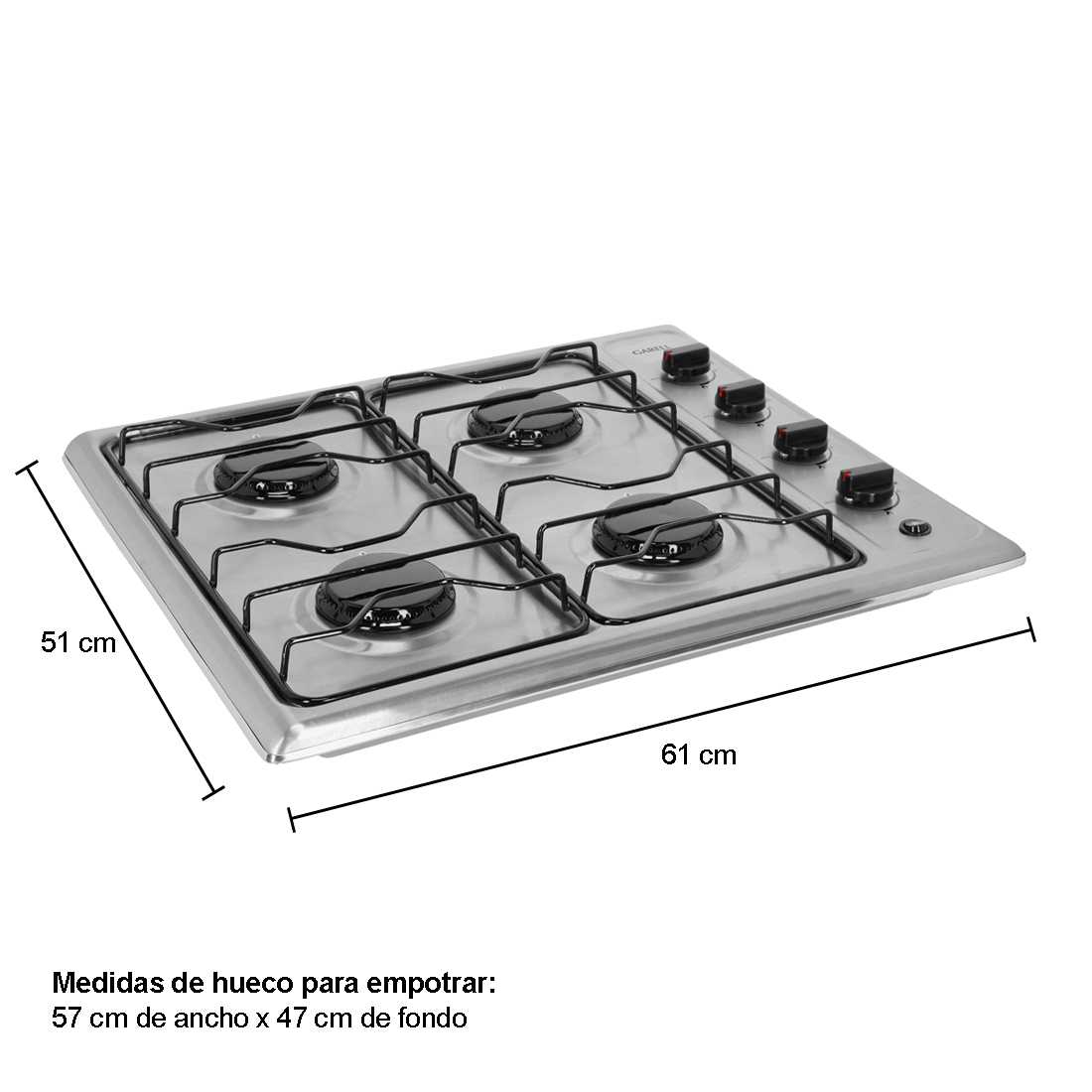 Foto 4 pulgar | Parrilla Empotrable De 4 Quemadores De Gas Enc Electrónico Garell Pe4qe-i Acero Inoxidable