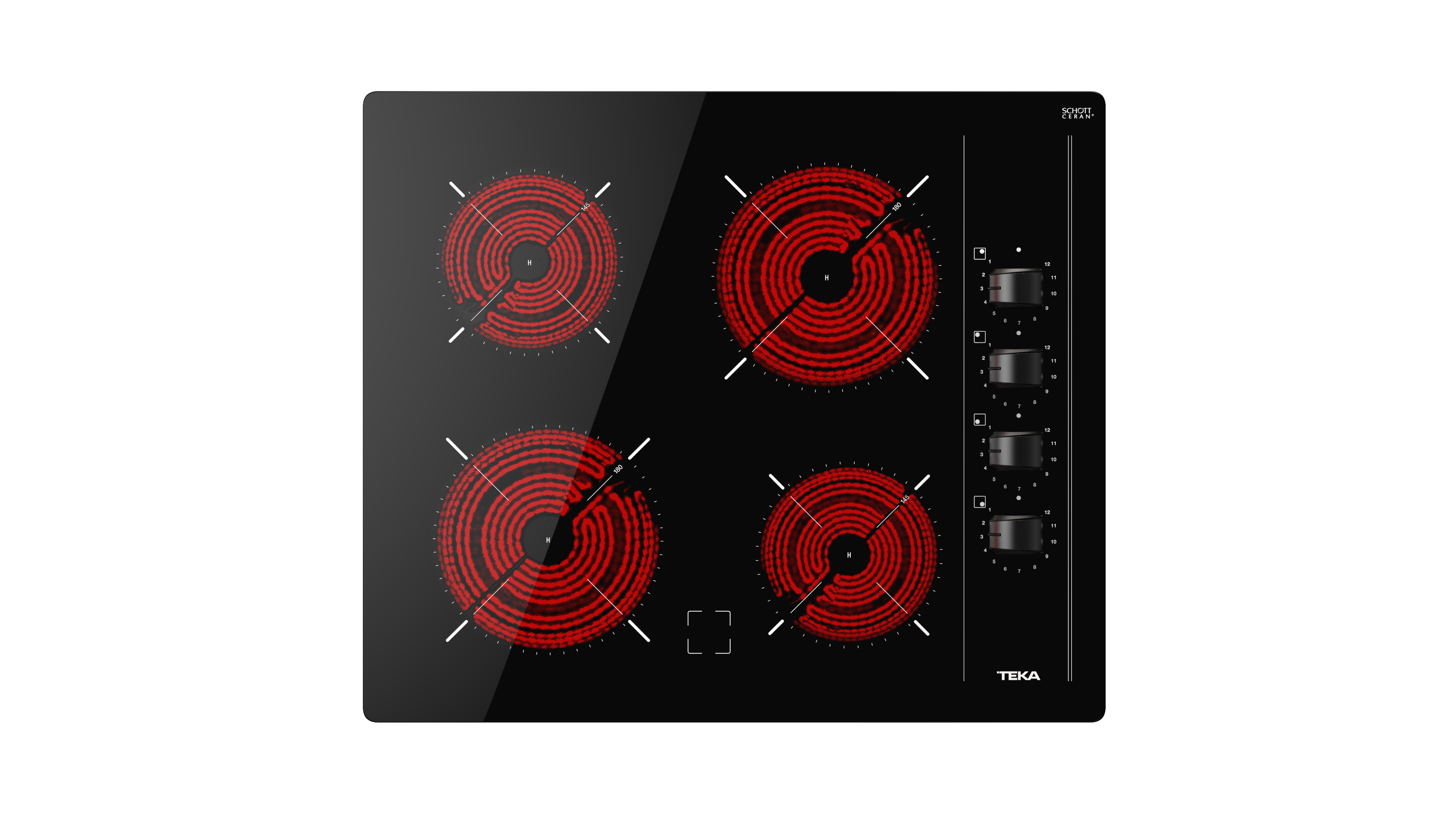 Parrilla Eléctrica Vitrocerámica Modular Teka Ttbc 64000 Xfl Bk 60 cm color Negro