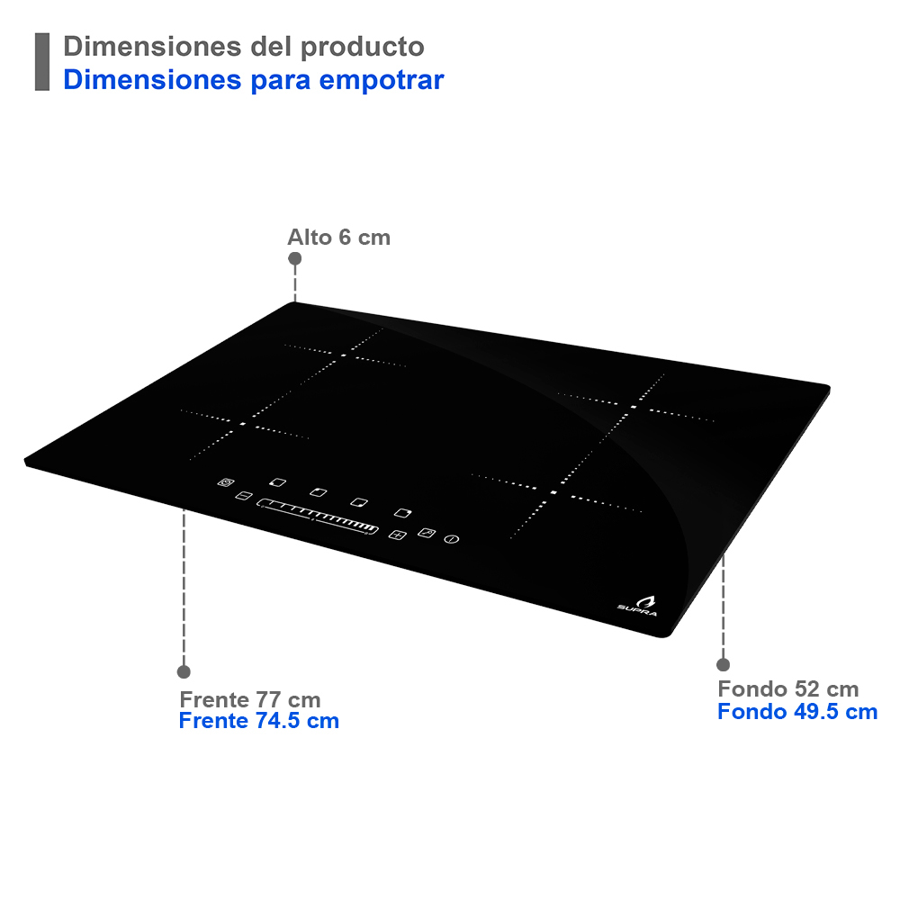 Foto 4 pulgar | Campana de Isla CI-76 y Parrilla de Inducción Supra Siracusa