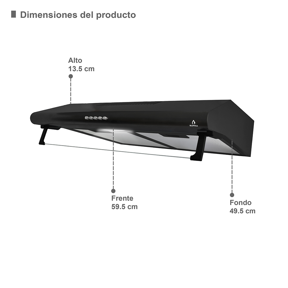 Foto 3 pulgar | Campana de Pared CB-60-BLACK / Parrilla de Inducción DUE-V y Parrilla de Gas Domino Glass Supra Cavallino