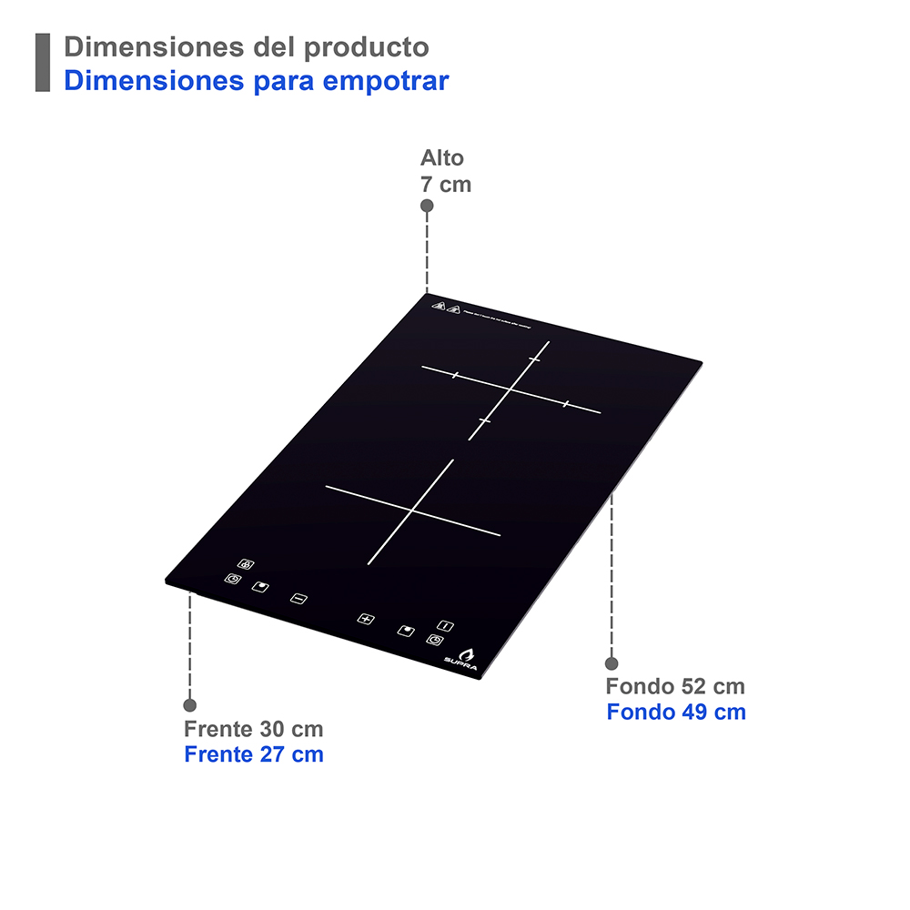 Foto 4 pulgar | Campana de Pared CB-60-BLACK / Parrilla de Inducción DUE-V y Parrilla de Gas Domino Glass Supra Cavallino