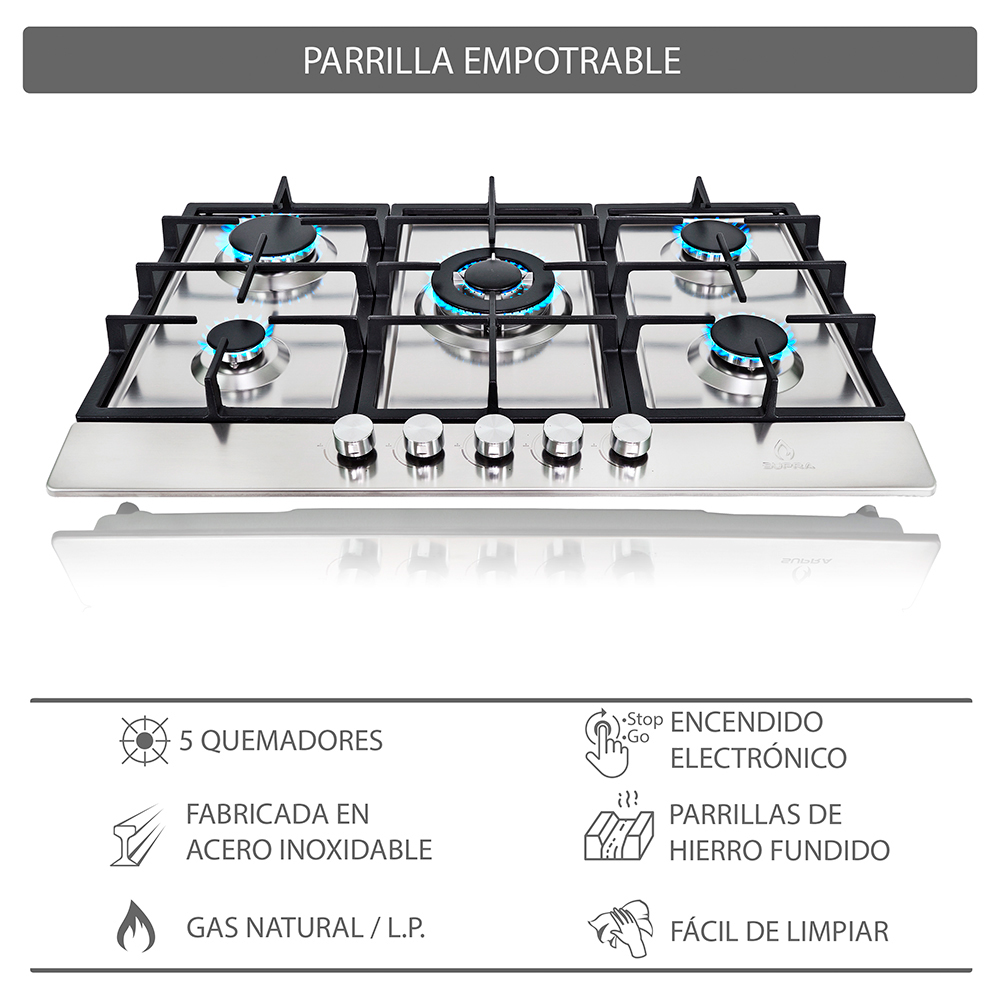 Foto 5 | Combo Prato Campana De Pared Nube Supra A-76 Y Parrilla De Gas 5q-ps-76