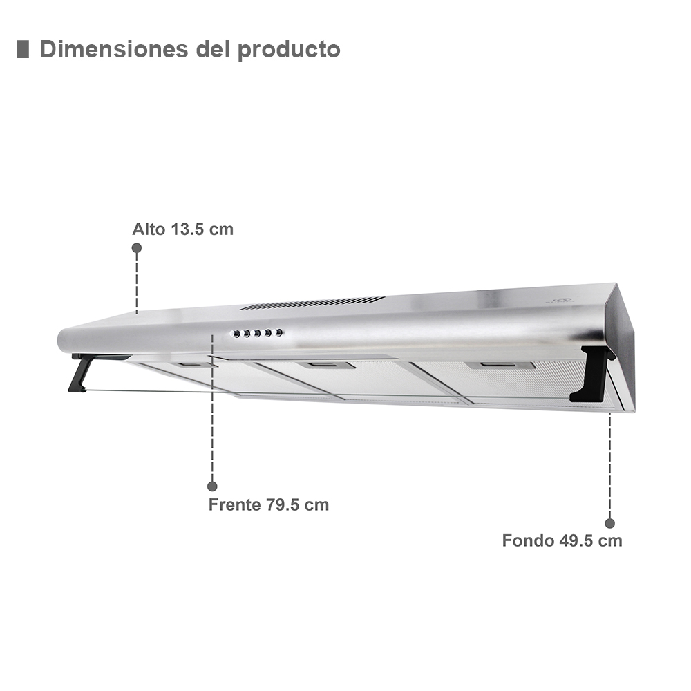 Foto 3 pulgar | Campana de Pared CB-80 y Parrilla de Gas 5Q-PS-76 Supra Foggia color Gris