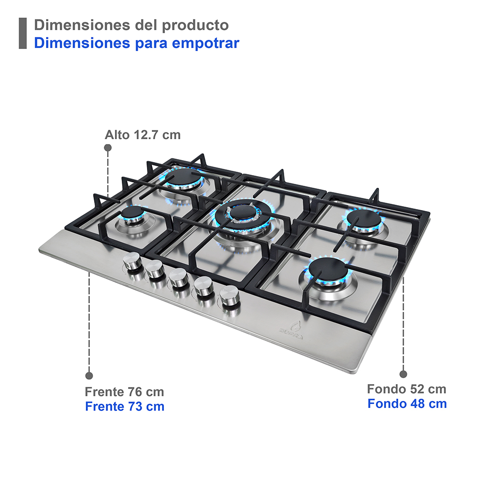 Foto 4 pulgar | Campana de Pared CB-80 y Parrilla de Gas 5Q-PS-76 Supra Foggia color Gris