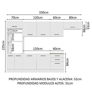 Foto 3 | Cocina Integral Madesa Agata 330 cm