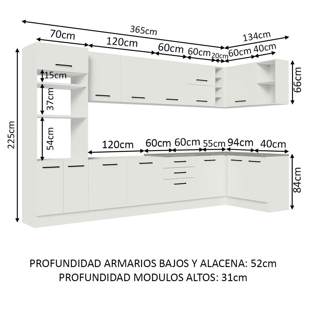 Foto 4 pulgar | Cocina de Esquina Madesa Ágata 499 cm - Espacio y Funcionalidad Garantizados