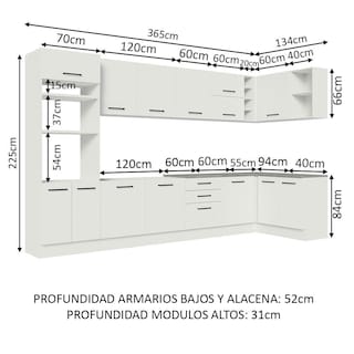 Foto 3 | Cocina de Esquina Madesa Ágata 499 cm - Espacio y Funcionalidad Garantizados