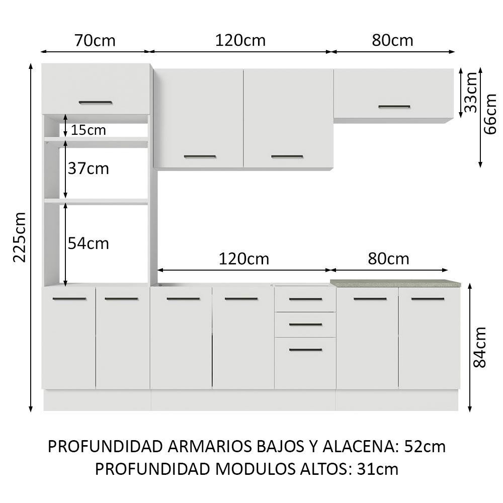 Foto 4 pulgar | Mueble de Cocina Integral 270 cm Agata Madesa 01