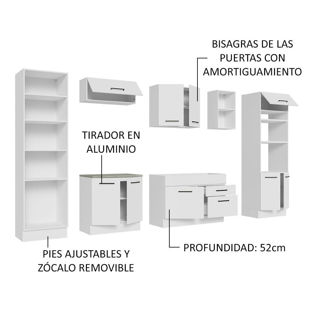 Foto 5 pulgar | Mueble de Cocina Integral 330 cm Agata Madesa 02