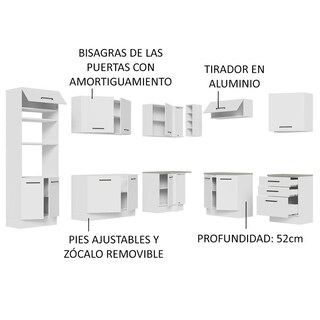 Foto 4 | Cocina Integral de Esquina Madesa Agata 479 cm