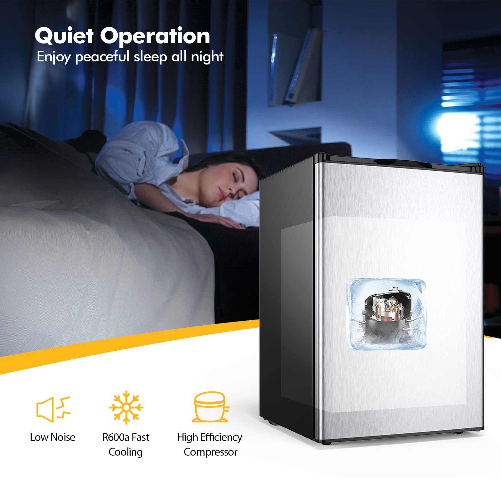 Foto 4 | Congelador Vertical Costway Compact De Una Sola Puerta De 3.0 Pies Cúbicos - Venta Internacional.