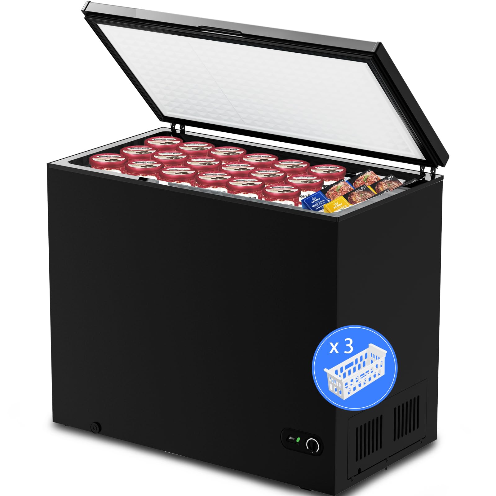 Congelador Horizontal Kismile De 198 Litros Con 3 Cestas Extraíbles De 7.0 Pies Cúbicos - Venta Internacional.