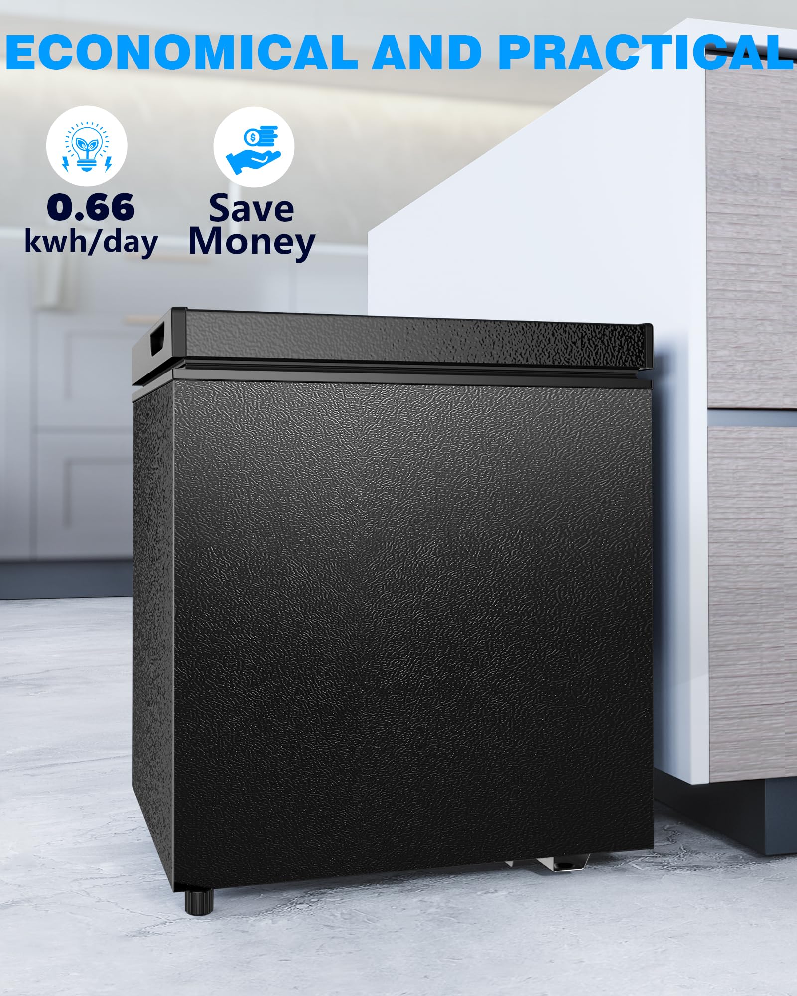 Foto 7 | Congelador Tipo Arcón Joy Pebble De 50 Litros Con Cesta Extraíble, Color Negro - Venta Internacional.