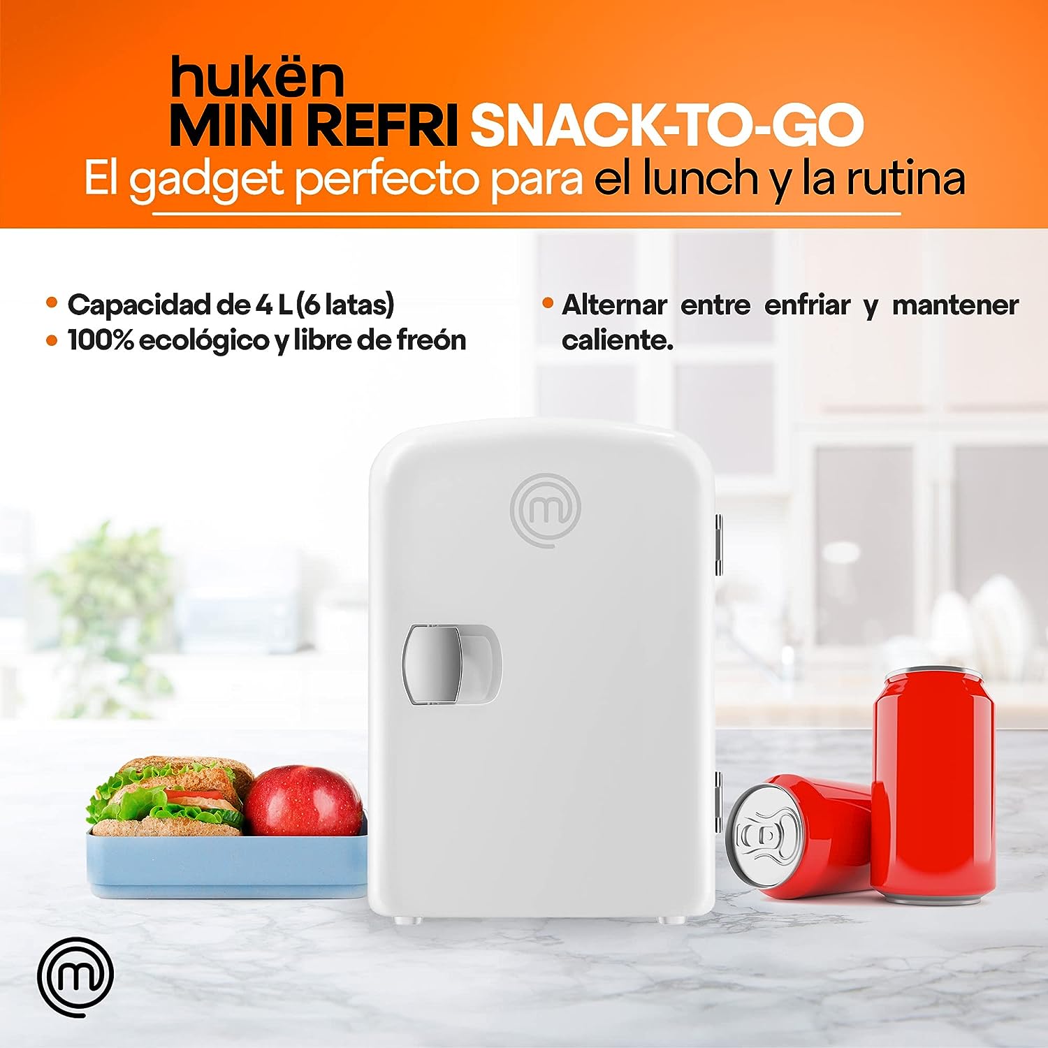 Foto 6 pulgar | Mini Refri Masterchef Snack-to-go 4L color Blanco