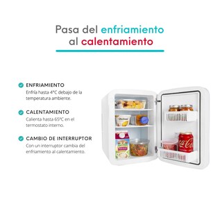 Foto 5 | Mini Refrigerador Cooluli Vibe Frío/caliente Con Pizarrón 15l color Blanco