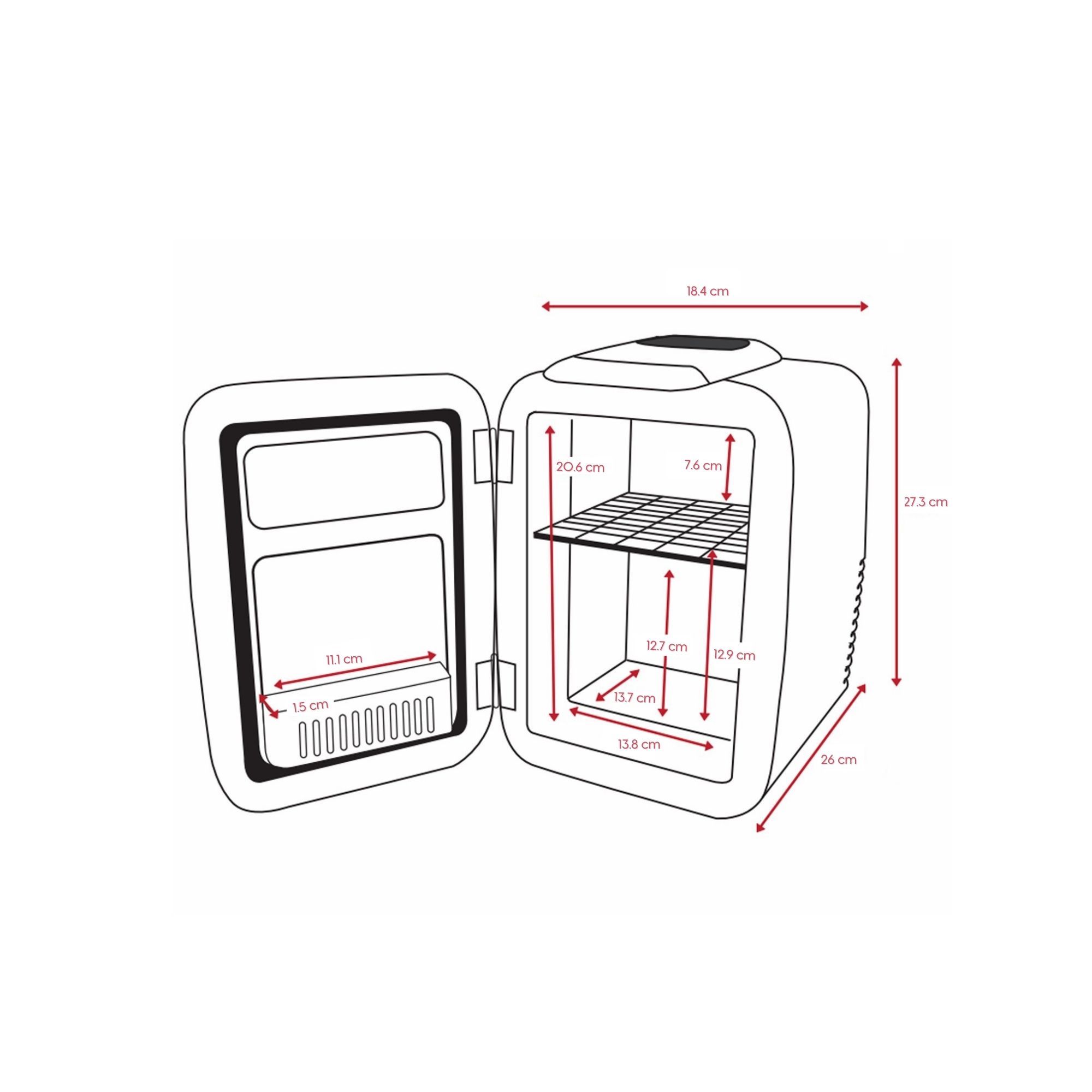 Foto 4 pulgar | Mini Refrigerador color Negro Cooluli Classic Frío/caliente 4l/6 Latas