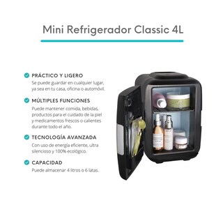 Foto 4 | Mini Refrigerador color Negro Cooluli Classic Frío/caliente 4l/6 Latas