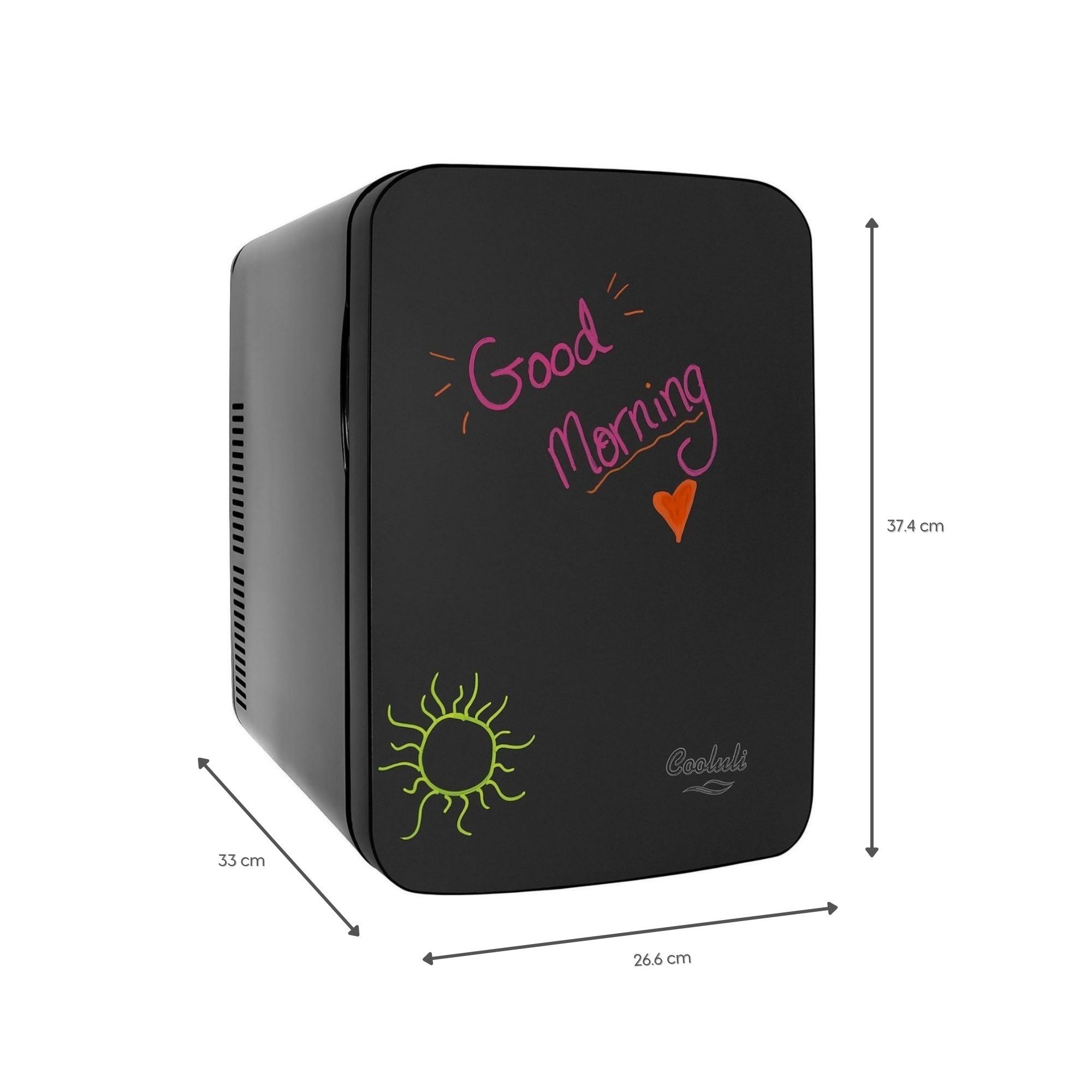 Foto 3 pulgar | Mini Refrigerador Cooluli Vibe Frío/Caliente con Pizarrón 15l color Negro