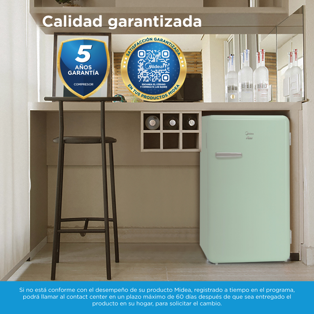 Foto 8 | Frigobar Midea Retro Look 4 Pies Cúbicos/106 L Menta Always Cool