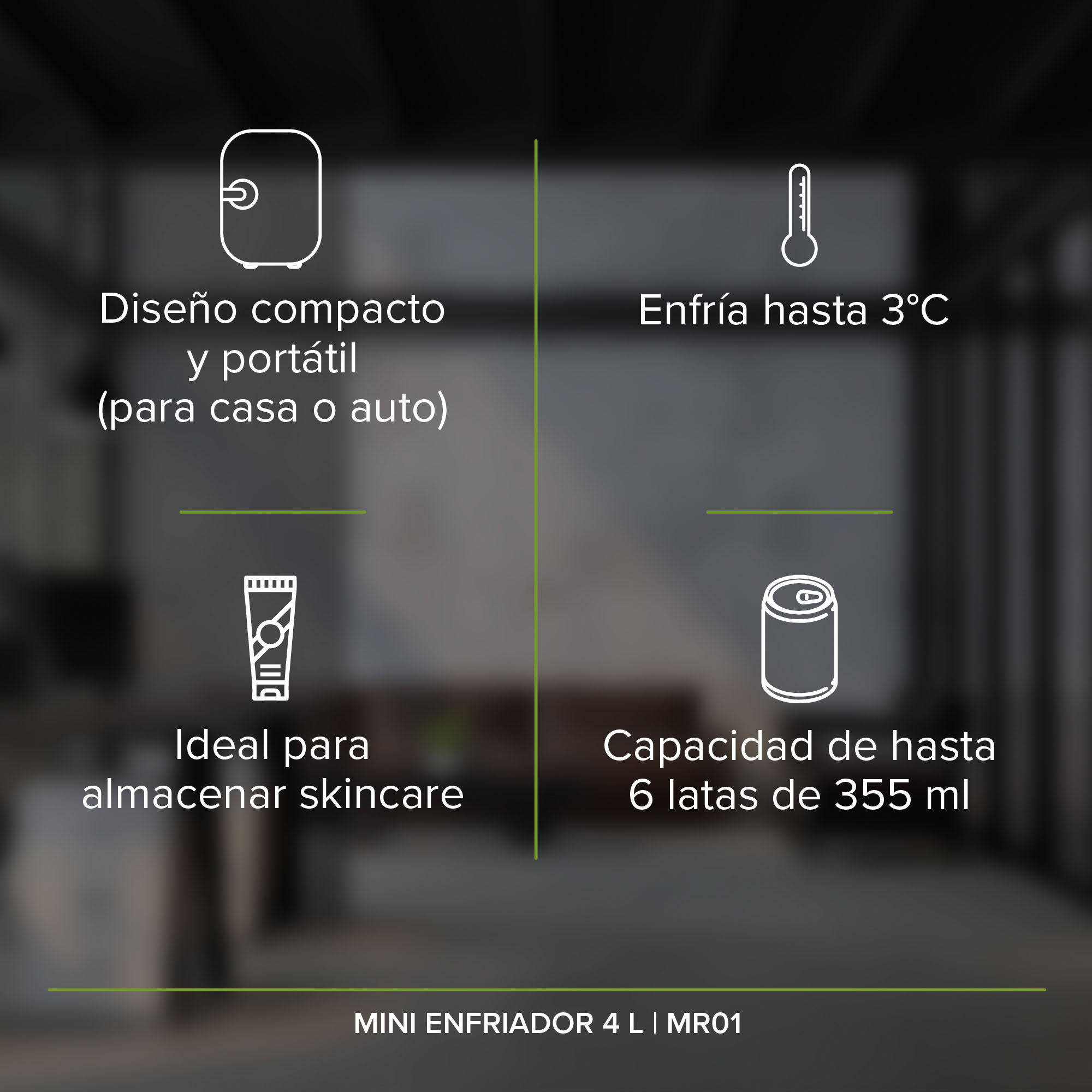 Foto 3 pulgar | Mini Refrigerador Avera Portátil Auto Casa Oficina Mr01- color Blanco